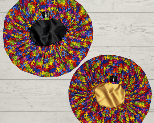 Autism Awareness Satin Lined Bonnet