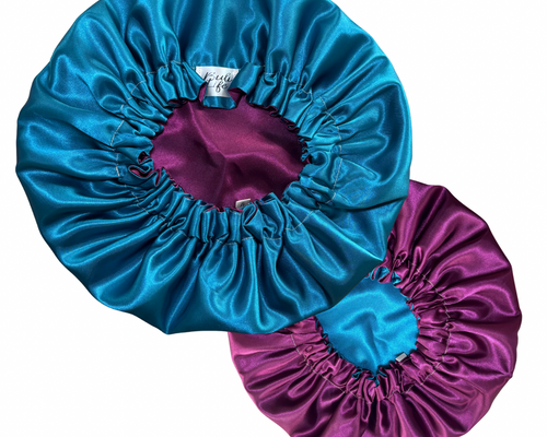 Teal & Plum Reversible Bonnet
