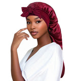 Women's Long Tail Satin Sleep Bonnet | Braids & Locs Night Cap