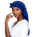 Women's Long Tail Satin Sleep Bonnet | Braids & Locs Night Cap