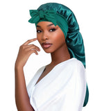 Women's Long Tail Satin Sleep Bonnet | Braids & Locs Night Cap