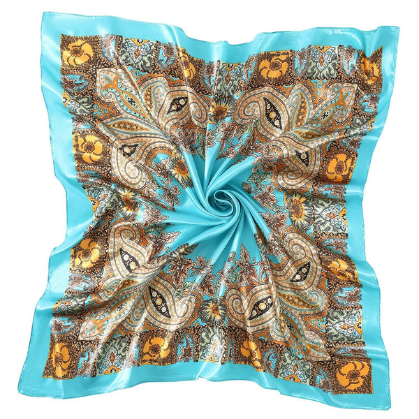 SHJINJU Women's Satin Square Silk Like Hair Scarf Wrap 35